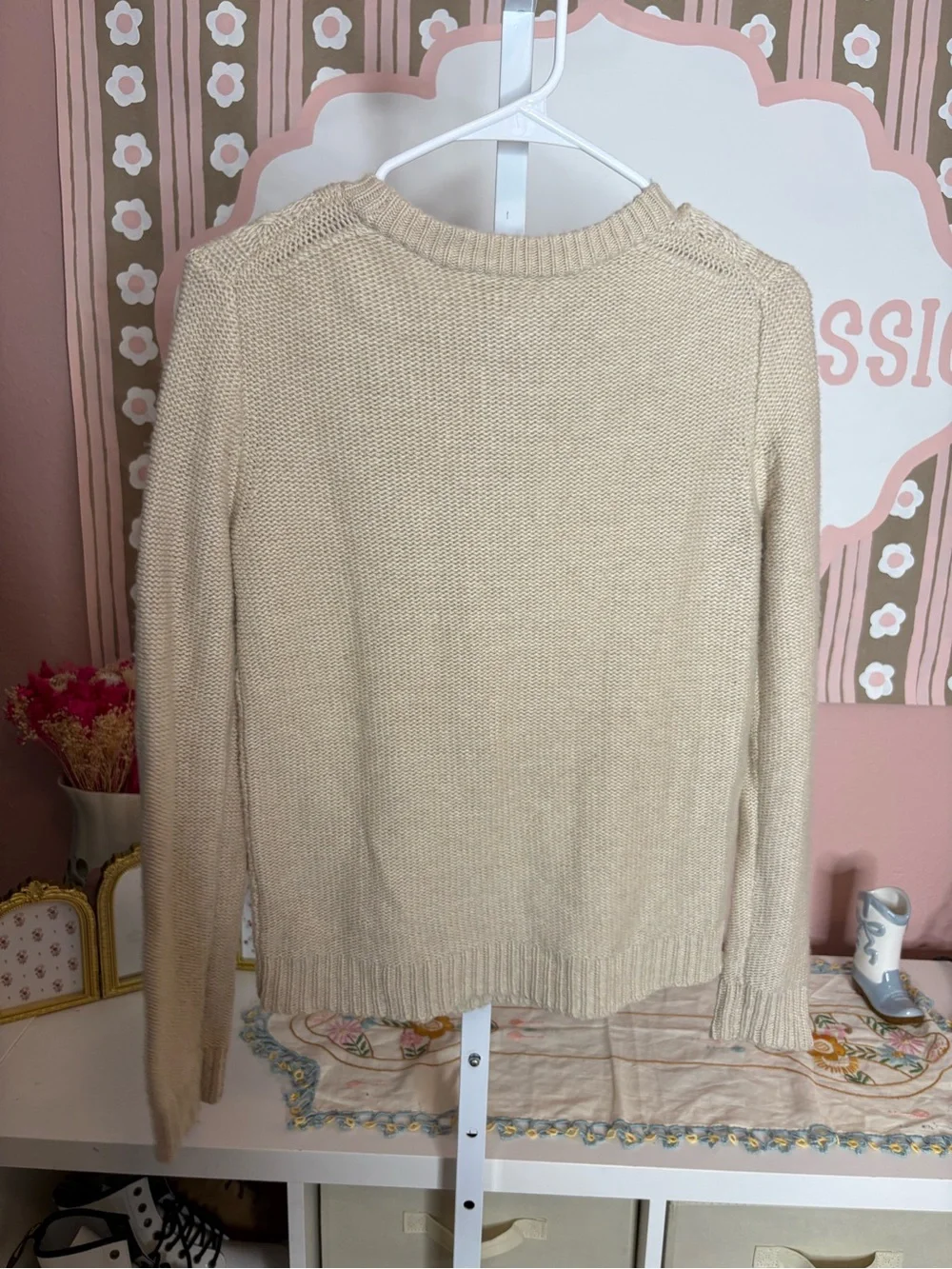 J. Crew Women's Cream Cable-Knit Sweater size XS